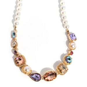 Paparazzi Gold and Purple Necklace with Elegant Design Adorably Antique Multi